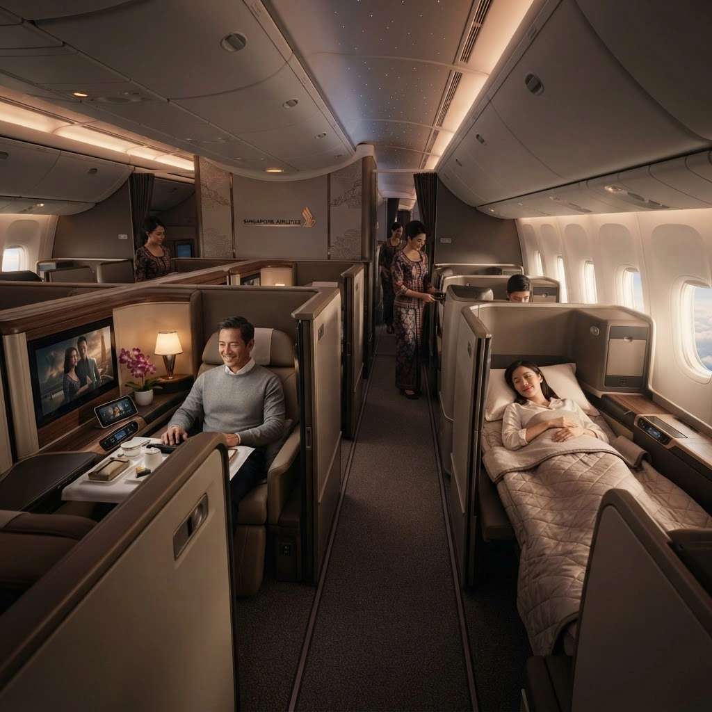 Premium airline cabins of leading Asian carriers